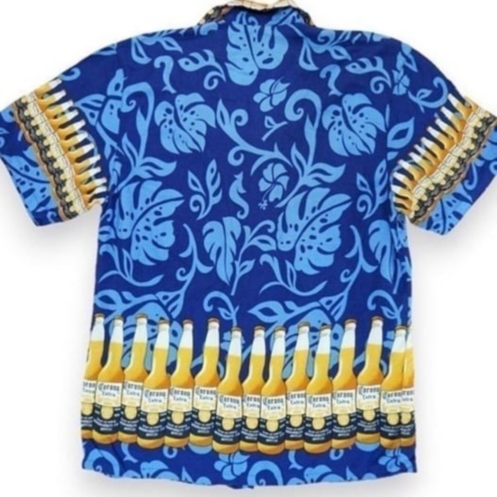 Corona Extra Blue men's Hawaiian short sleeve shirt size XXL